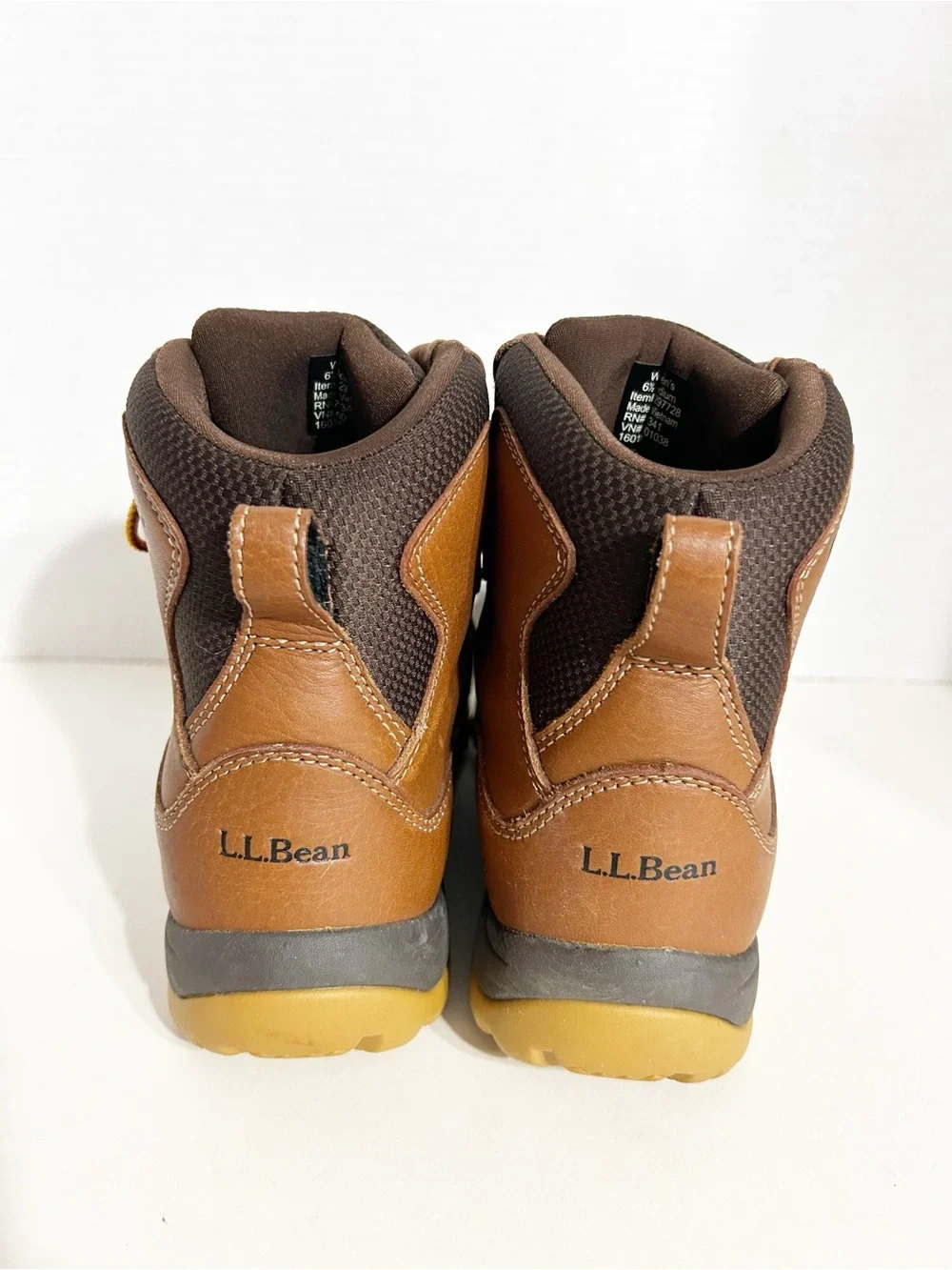 L.L. Bean Women’s TEK2.5 Duck Boots Brown Leather Gray Rubber Size 6.5 M